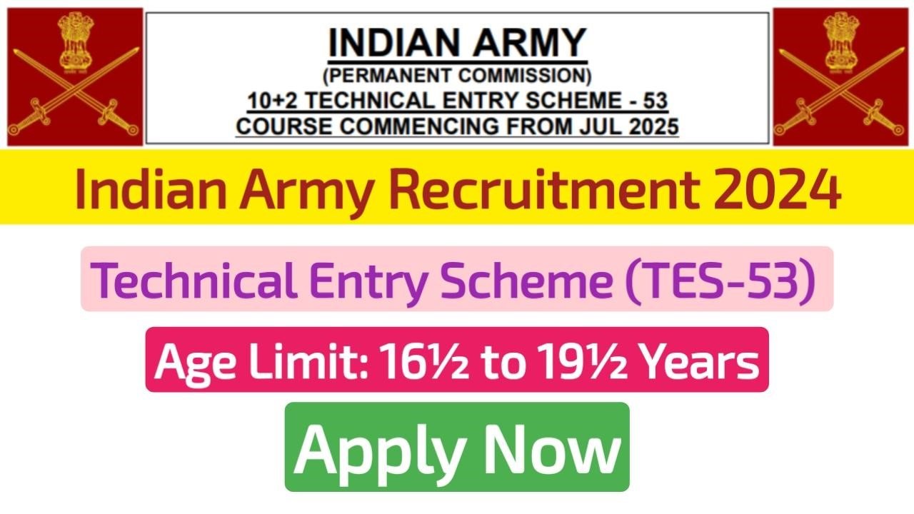 Indian Army Technical Entry Scheme Recruitment 2024