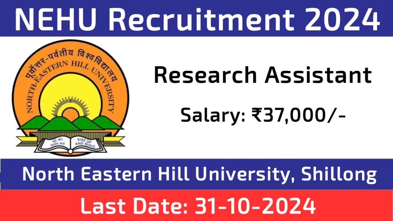 North Eastern Hill University Research Assistant Positions 2024
