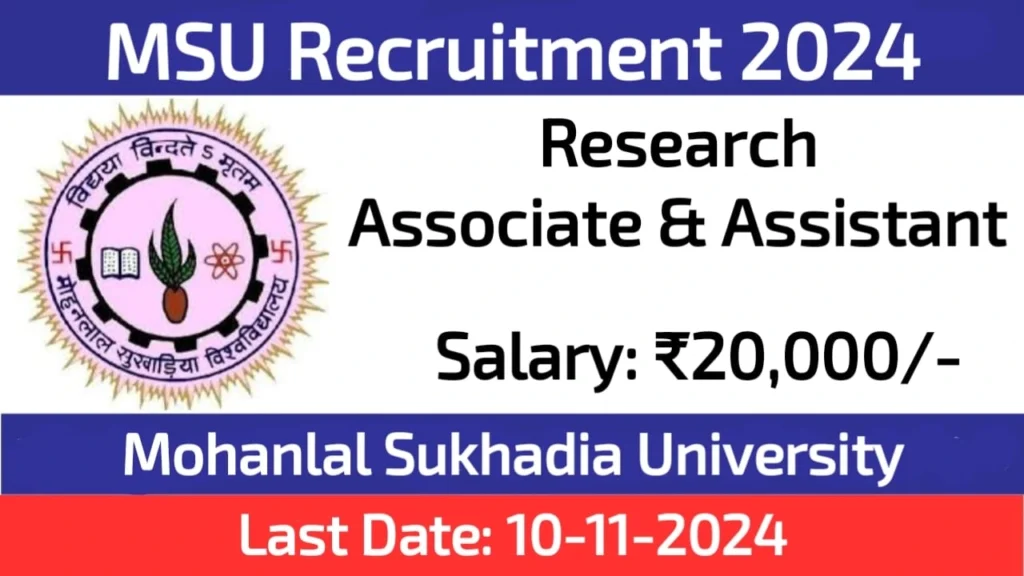 Mohanlal Sukhadia University Recruitment 2024