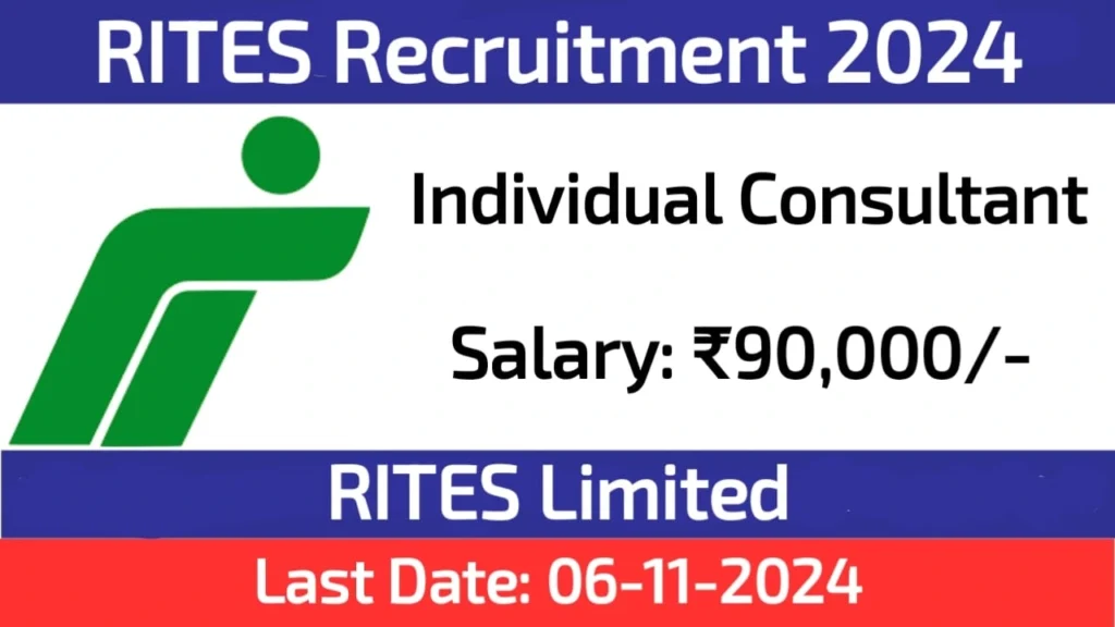 RITES Individual Consultant Recruitment 2024 Monthly Salary Up to Rs 90,000